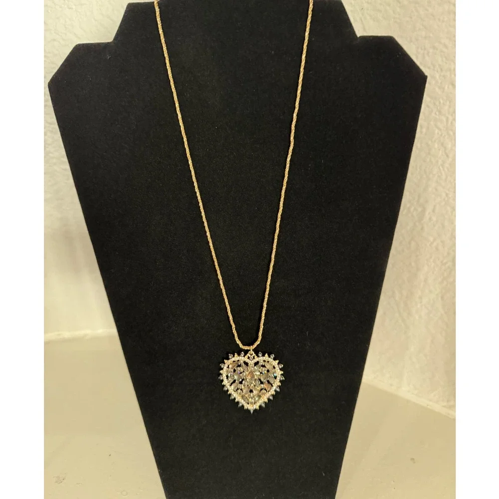 NWT MARCHESA $68 Crystal and Topaz colored stones 20" chain 3" Extender - Picture 2 of 4